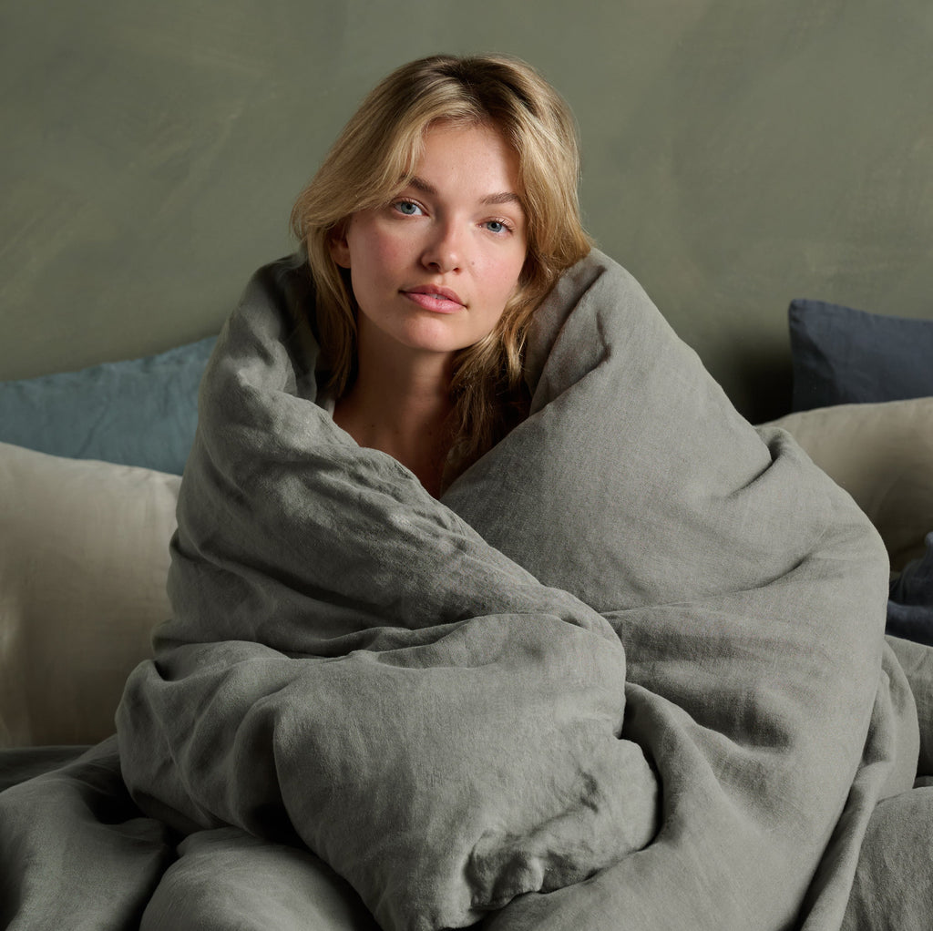 Linen Bedding Bundle - Moss