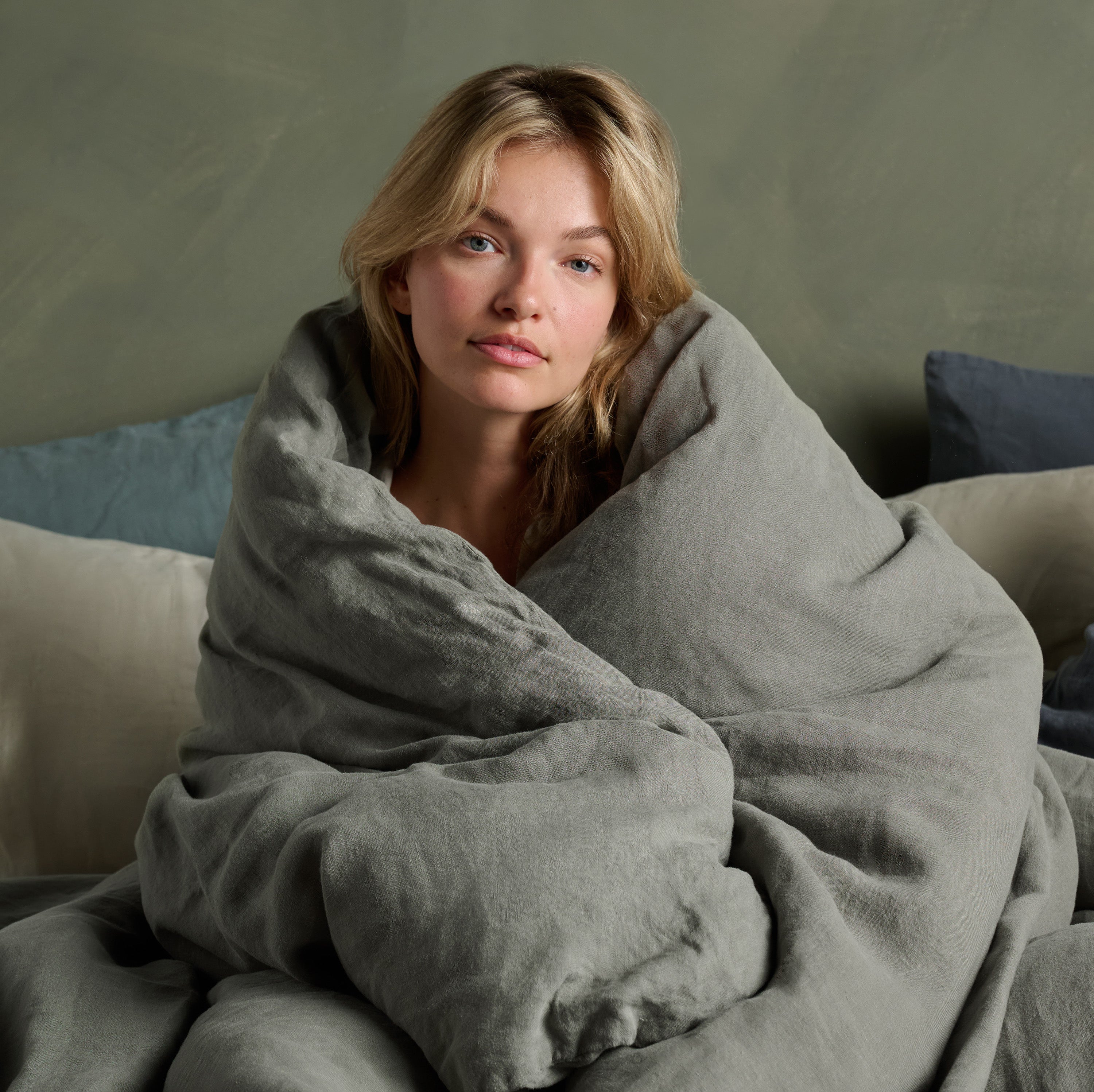 Linen Bedding Bundle - Moss