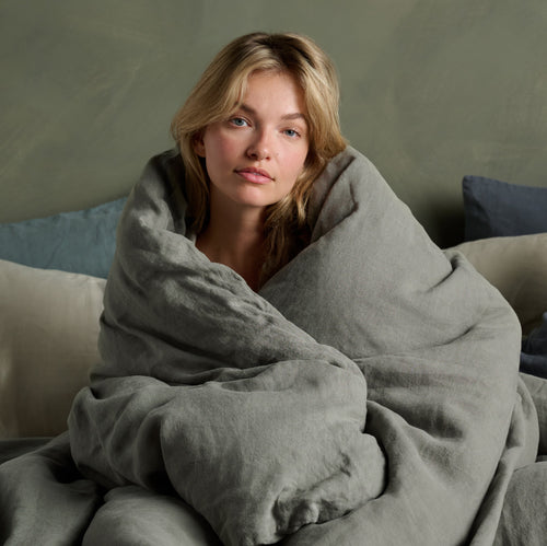 Linen Bedding Bundle - Moss
