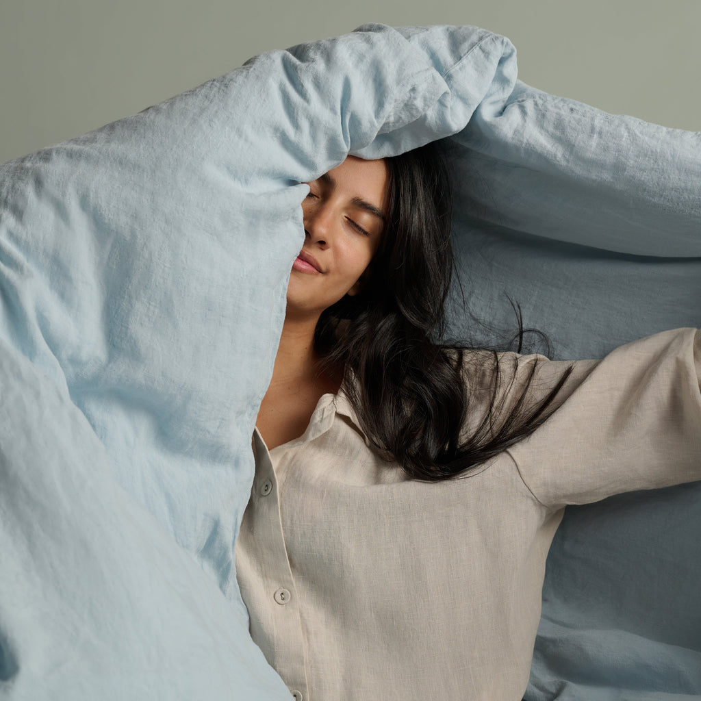 Linen Duvet Cover - Sky