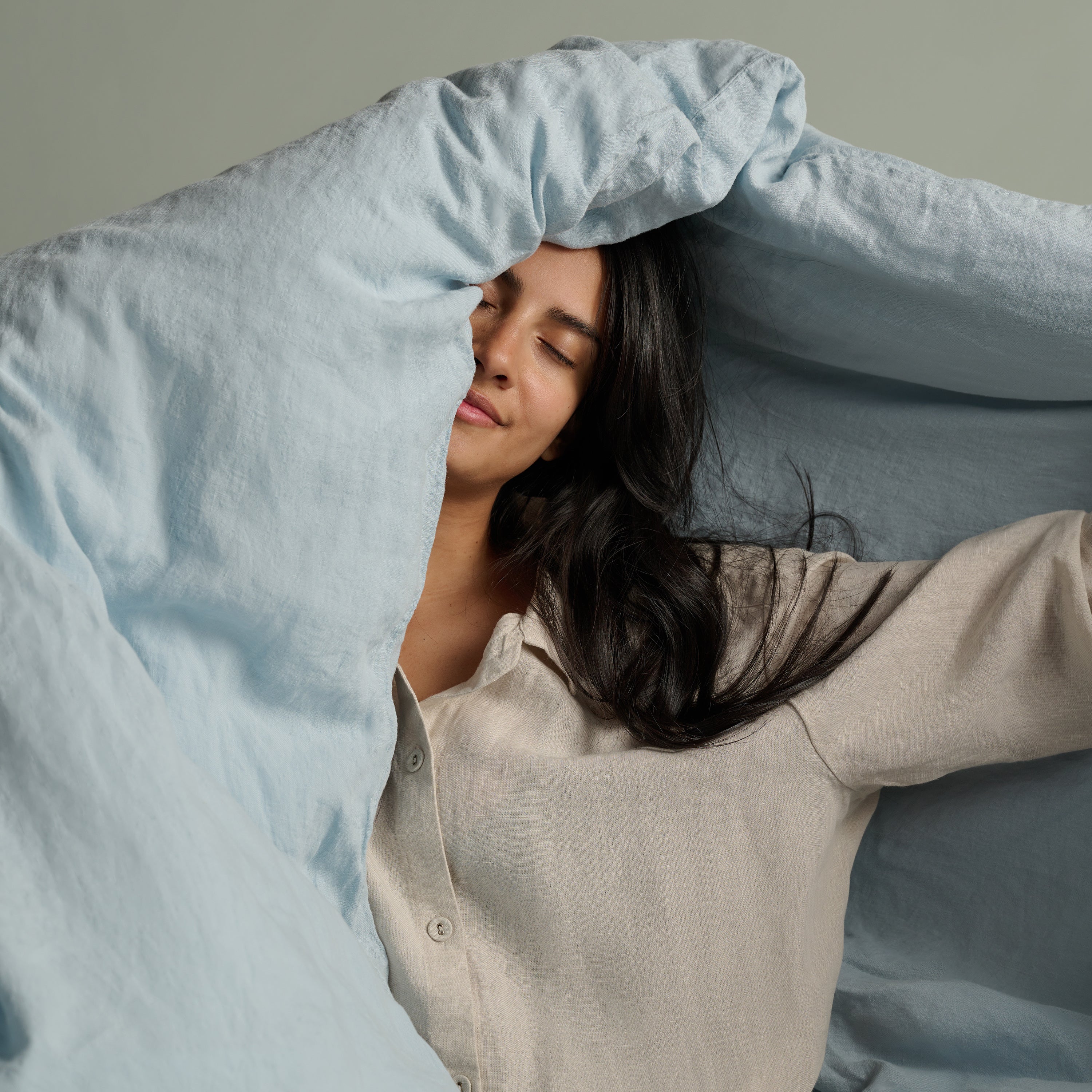 Linen Duvet Cover - Sky
