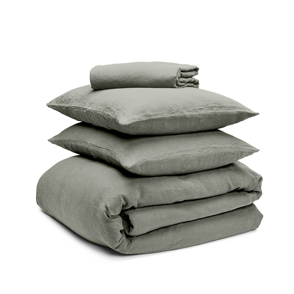 Linen Bedding Bundle - Moss