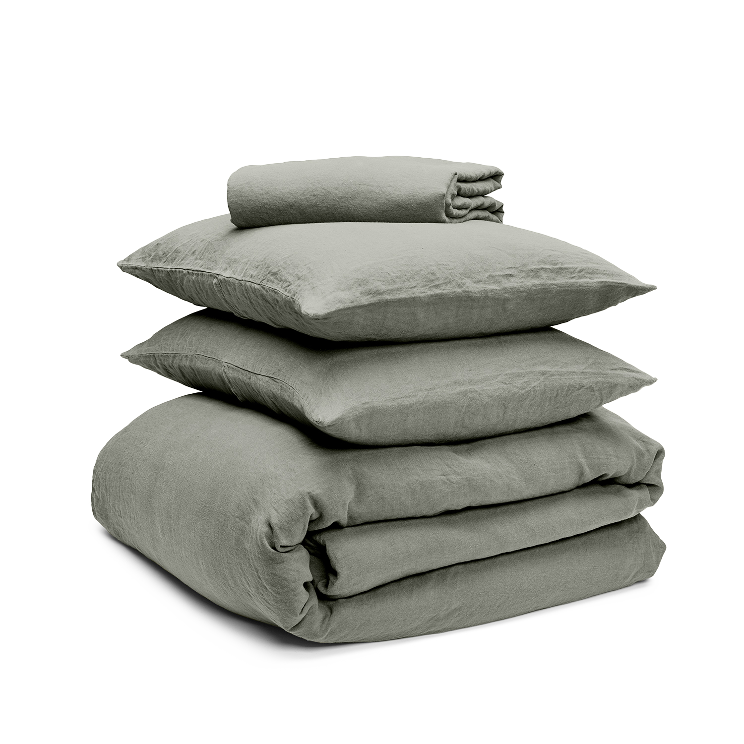 Linen Bedding Bundle - Moss