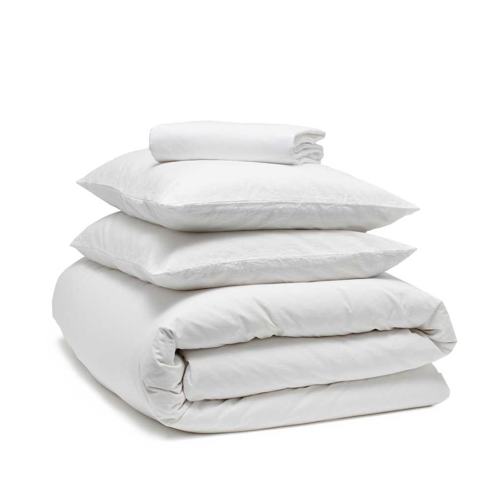 Relaxed Cotton Bedding Bundle - Snow